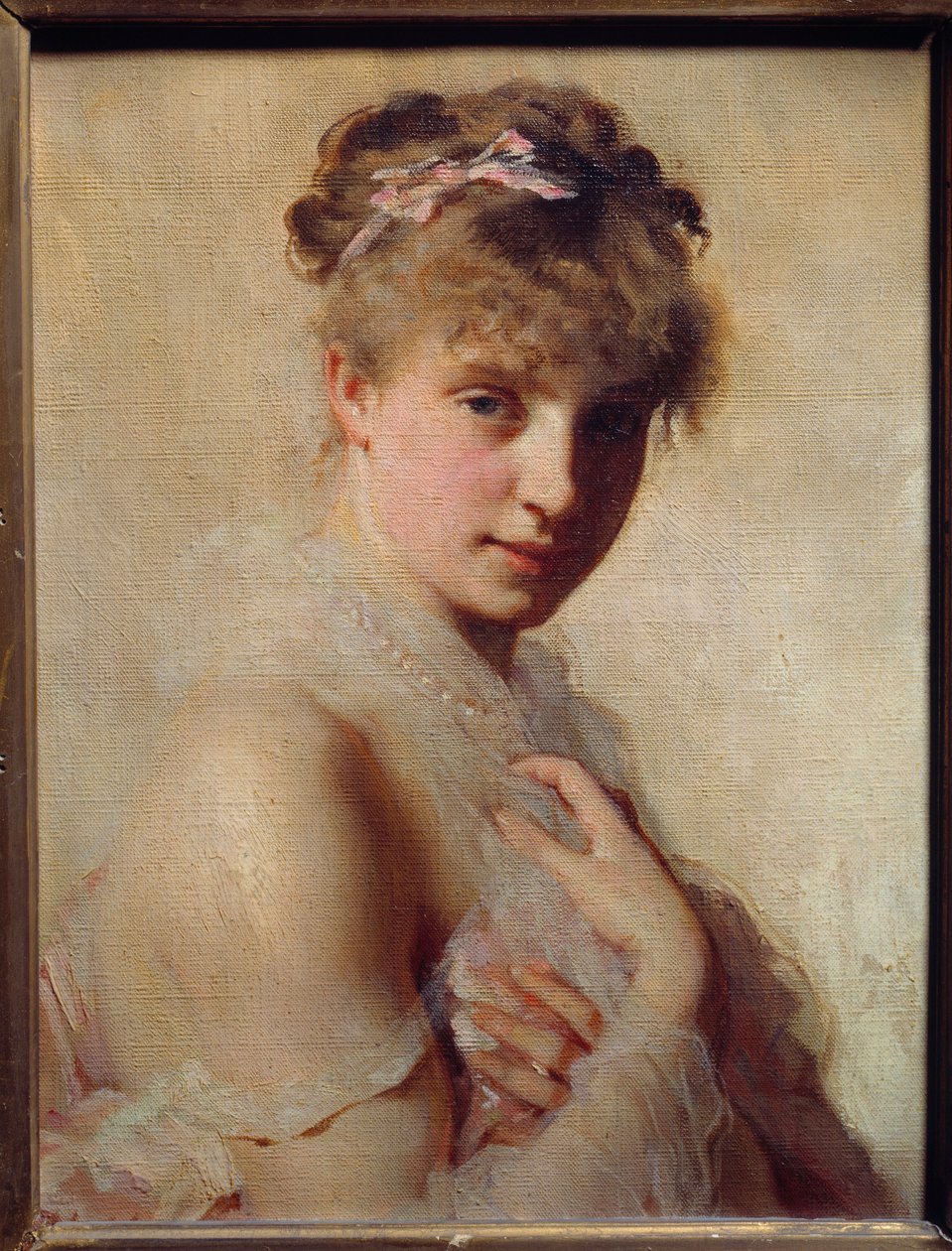 Portrét mladé dívky. Obraz Charlese Chaplina (1825-1891) od Charles Joshua Chaplin