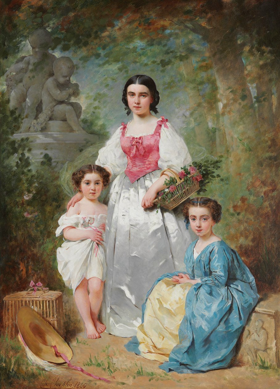 Portrét rodiny Gros, 1860 od Charles Joshua Chaplin