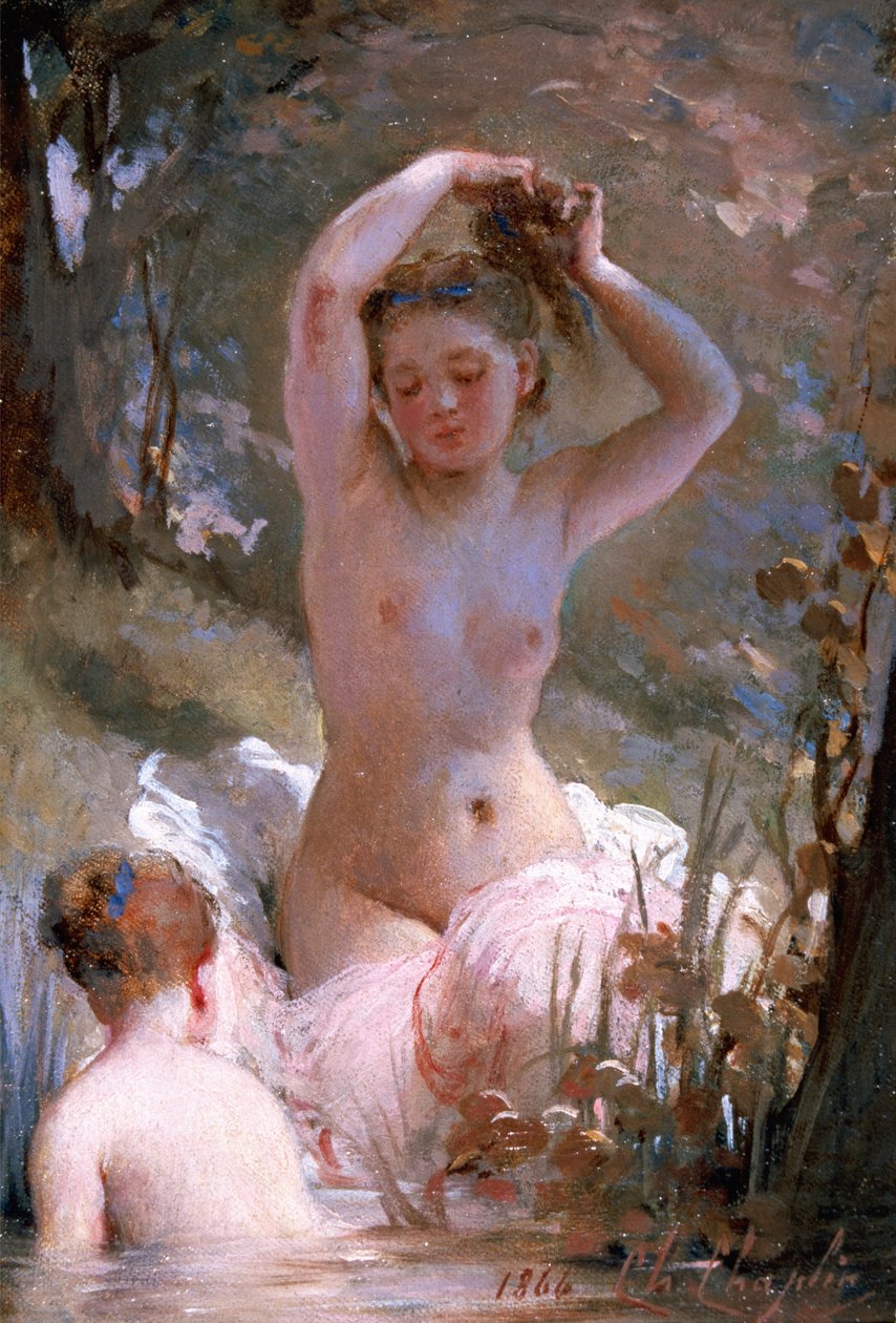 Dvě dívky se koupou, 1864 od Charles Joshua Chaplin