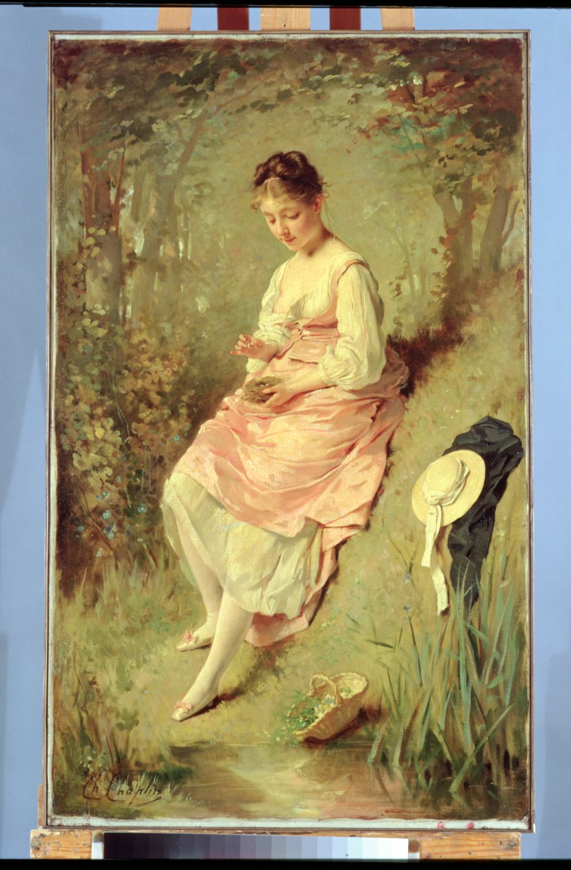 Mladá dívka s hnízdem, konec 1860 od Charles Joshua Chaplin