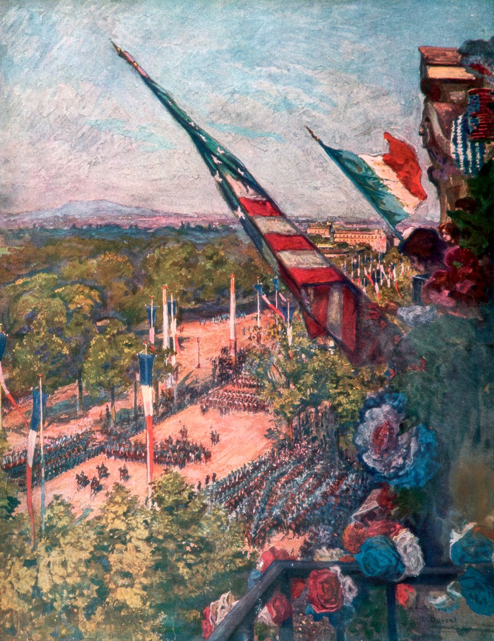 Přehlídka velkého vítězství, Avenue de la Grand Armee, Paříž, Francie 14. července 1919. od Charles Jules Duvent