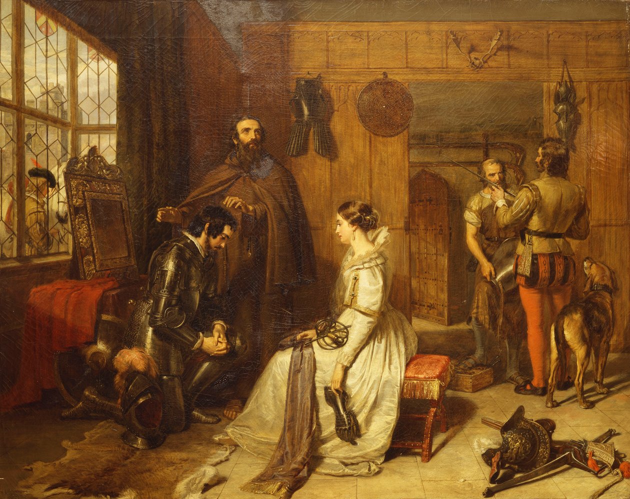 Požehnání na rozloučenou – „Mluv pravdivě o svém rytířství a své přísaze“, od Charles Landseer
