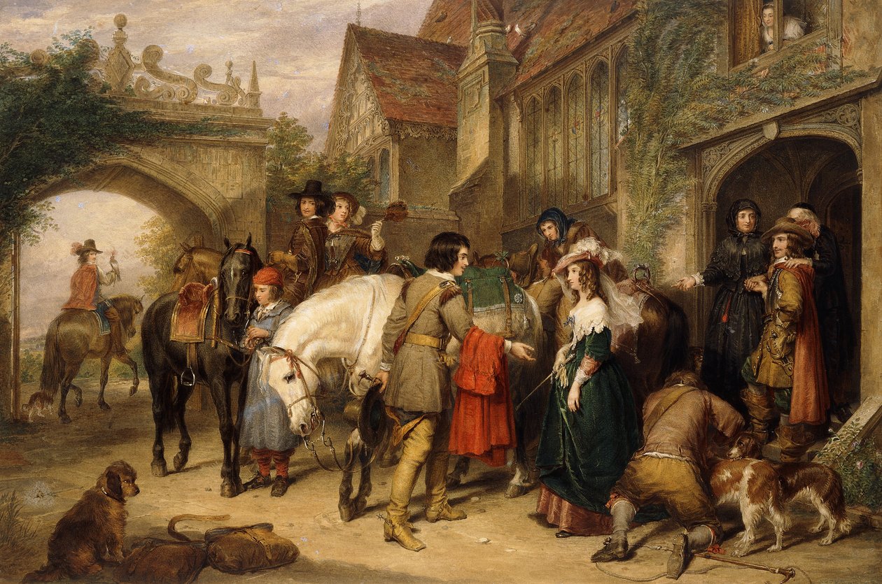 Odchod Karla II. z Bentley v Staffordshire, domu plukovníka Lanea, od Charles Landseer