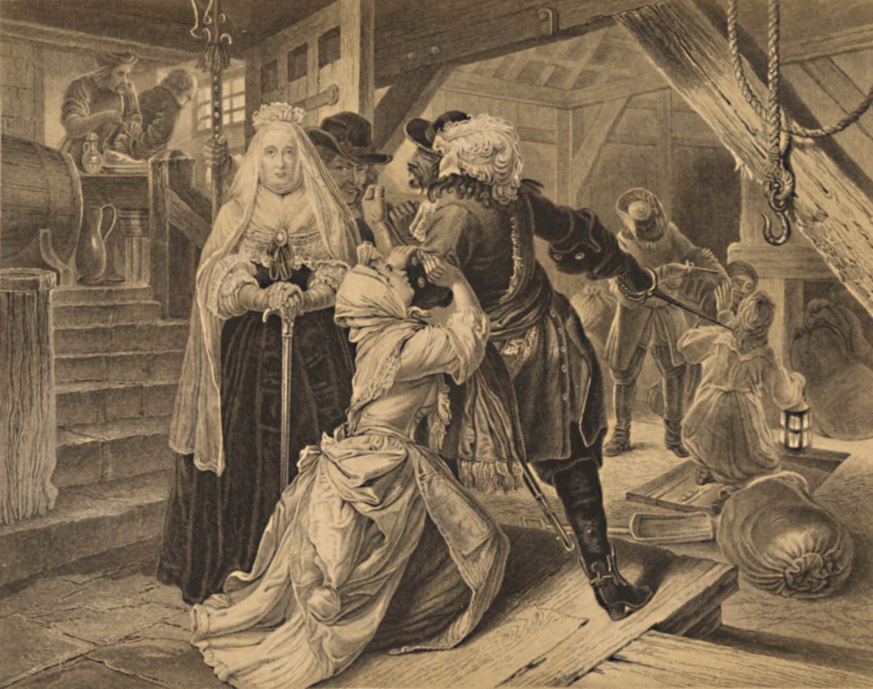 Zatčení Alice Lisle za ochranu uprchlíků z bitvy u Sedgemoor, 1685, 1886 od Charles Lawrie