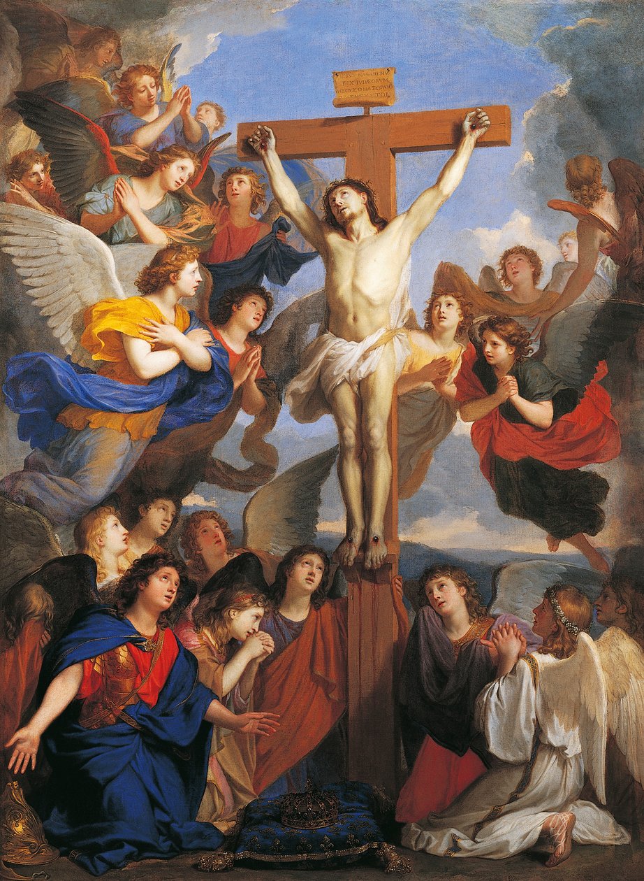 Krucifix s anděly, cca 1660, Charles Le Brun (1619-1690) od Charles Le Brun