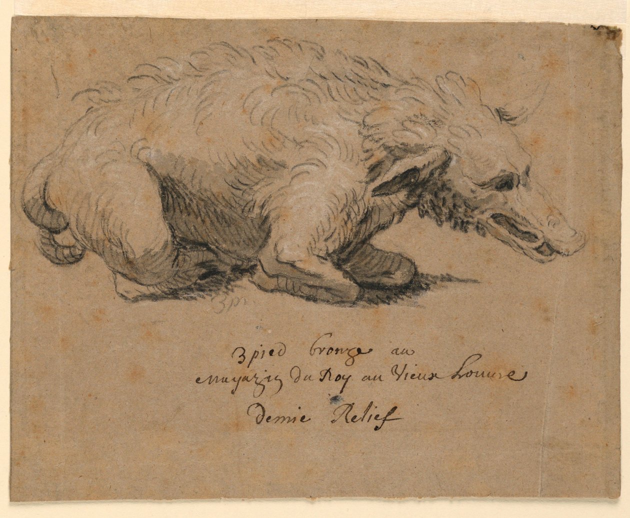Kresba, Návrh kašny s kancem, asi 1670 od Charles Le Brun