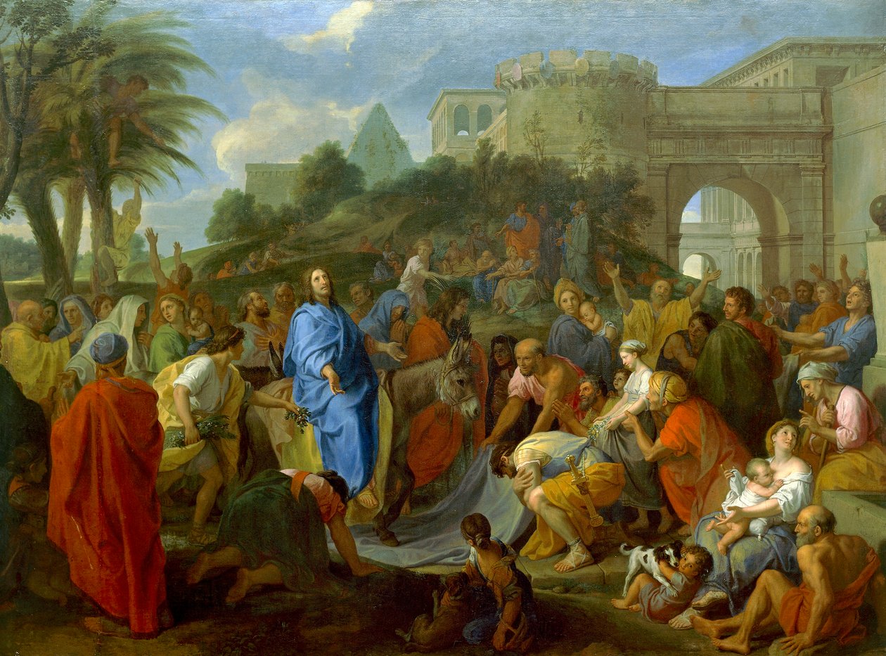 Vjezd Krista do Jeruzaléma, Charles Le Brun (1619-1690), olej na plátně od Charles Le Brun