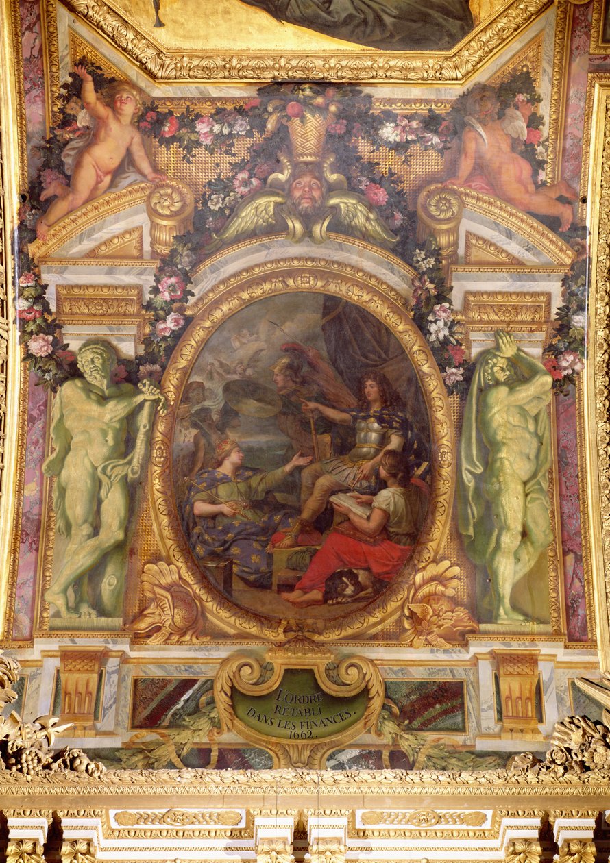 Finanční řád Obnovený v roce 1662, Stropní malba z Galerie des Glaces od Charles Le Brun