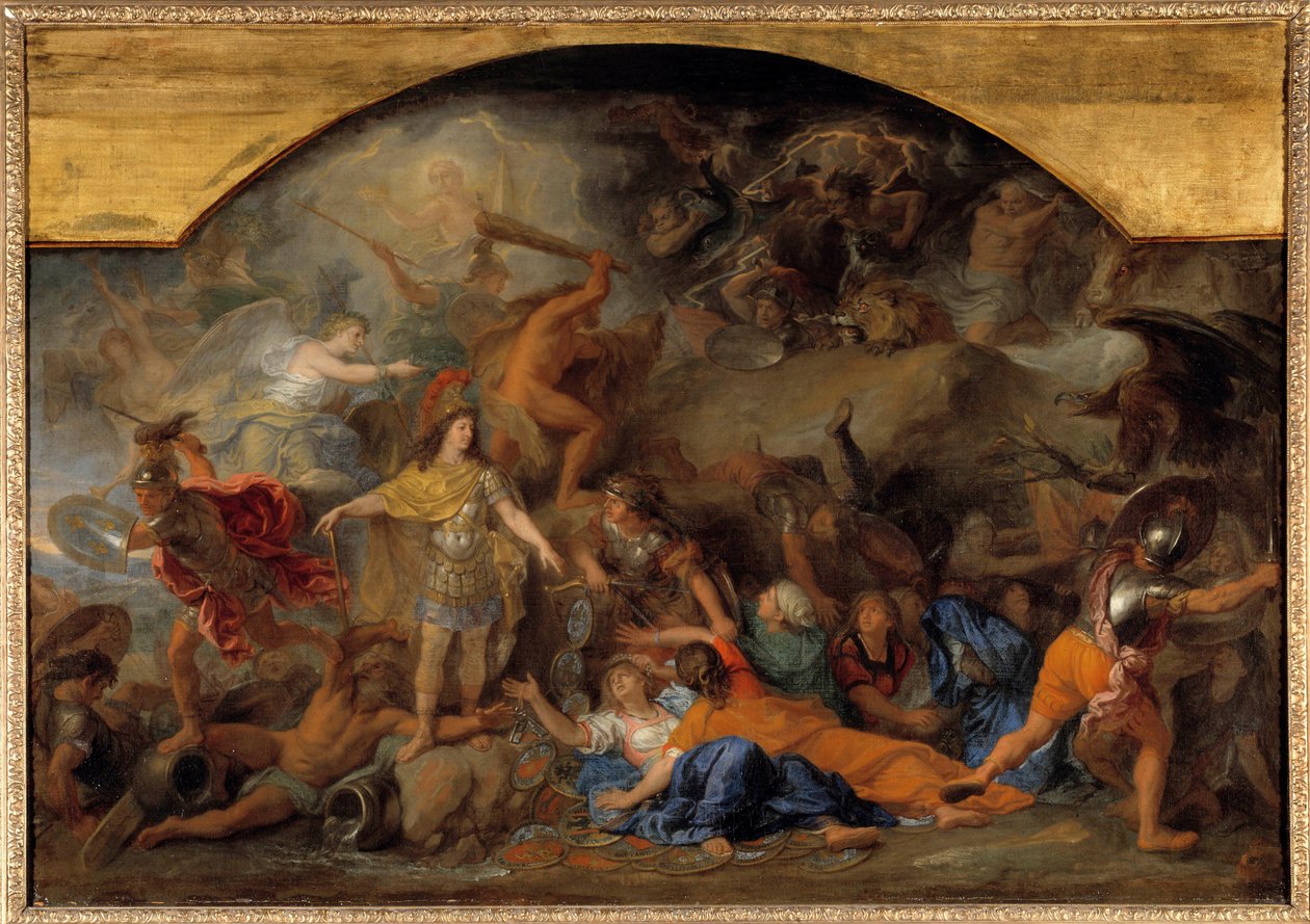 Holandsko válka (1672-1679): “” Franche-Comte dobyl podruhé v roce 1674”” Obraz Charlese Lebruna (Le Brun) (1619-1690) Slunce 17. století. 0,93x1,4m od Charles Le Brun