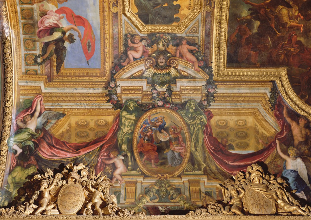 Holandsko pomáhá proti biskupovi z Munsteru, 1665, Stropní malba z Galerie des Glaces od Charles Le Brun