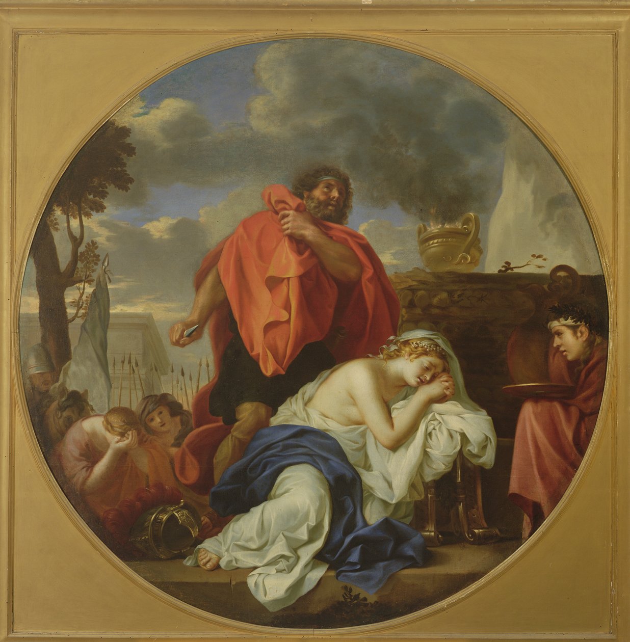 Jefta se chystá obětovat svou dceru (olej na plátně) od Charles Le Brun