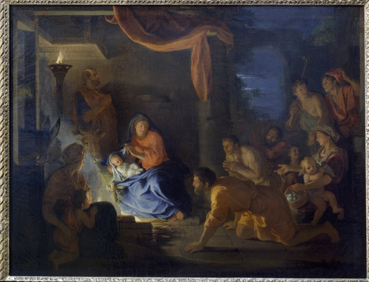 Klanění pastýřů. (Olej na plátně od Charles Le Brun