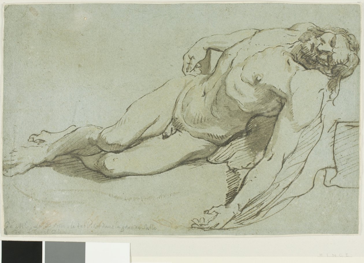 Mrtvý Kristus (recto); hlava dítěte (verso) od Charles Le Brun