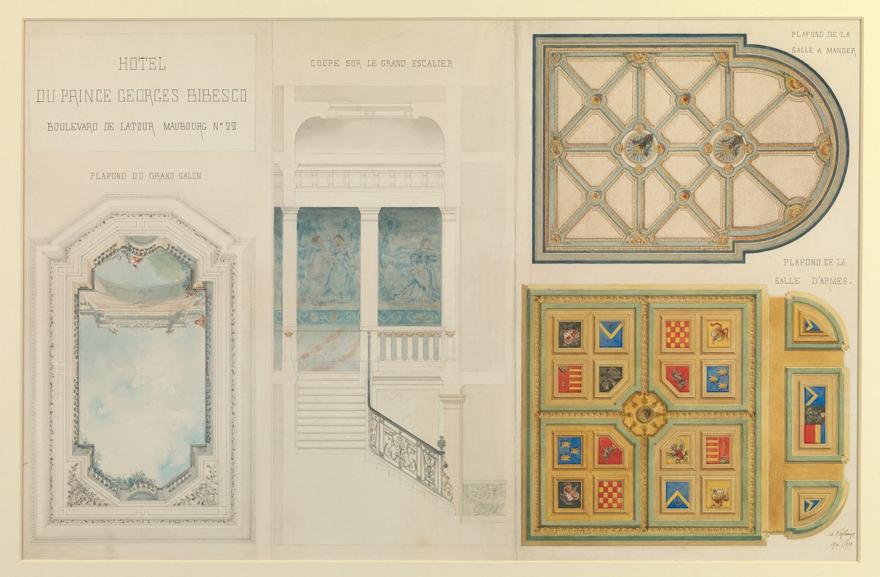 Projekt pro hotel Prince Georges Bibesco od Charles Le Coeur