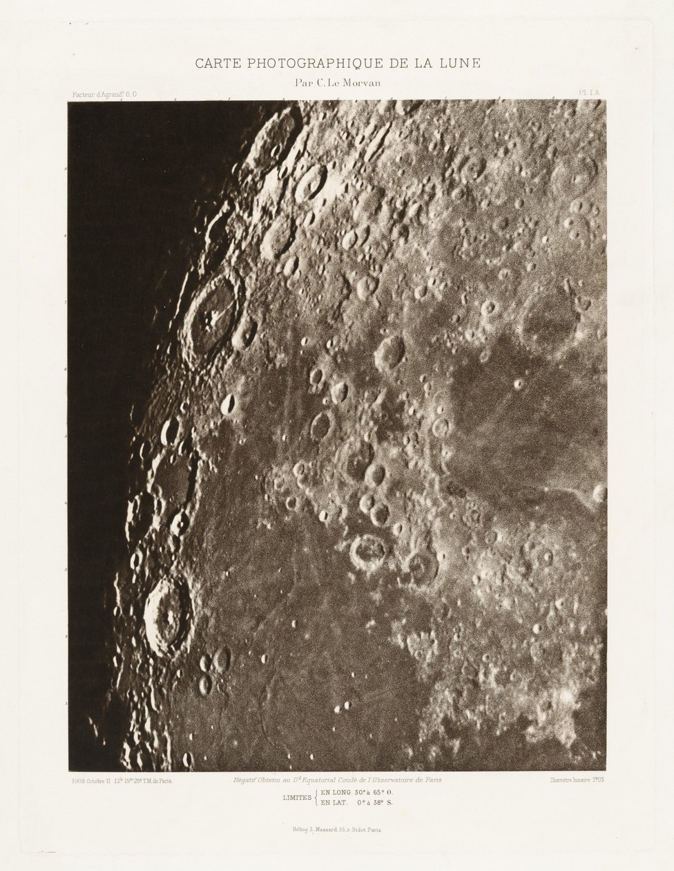 Carte photographique de la lune, planche I.A (Fotografická mapa Měsíce, deska I.A),11. října 2012 od Charles le Morvan