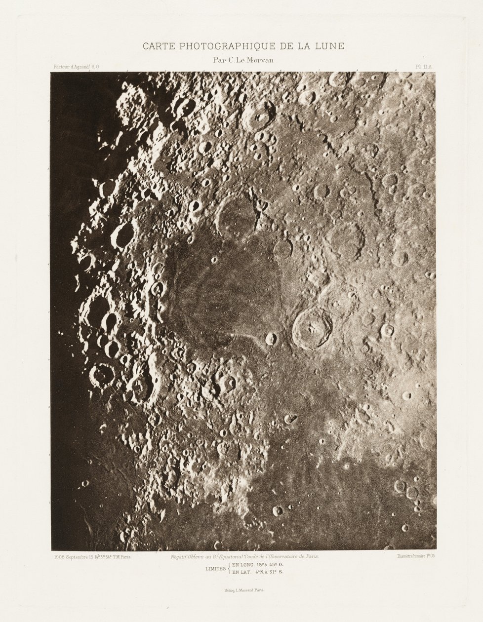 Carte photographique de la lune, planche II.A (Fotografická mapa Měsíce, deska II.A),13. září 2013 od Charles le Morvan