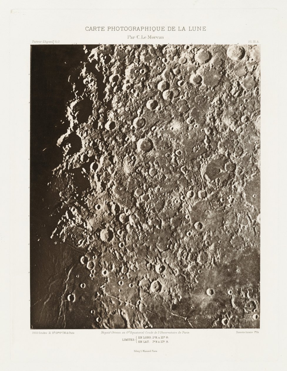 Carte photographique de la lune, planche III.A (Fotografická mapa Měsíce, deska III.A),21. října 2013 od Charles le Morvan