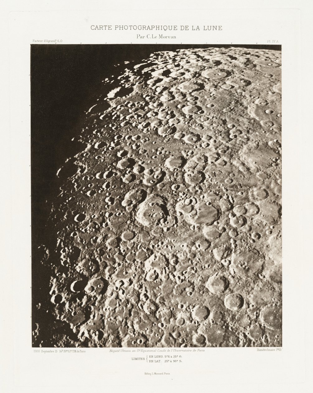 Carte photographique de la lune, planche IV.A (Fotografická mapa Měsíce, deska IV.A),13. září 2013 od Charles le Morvan