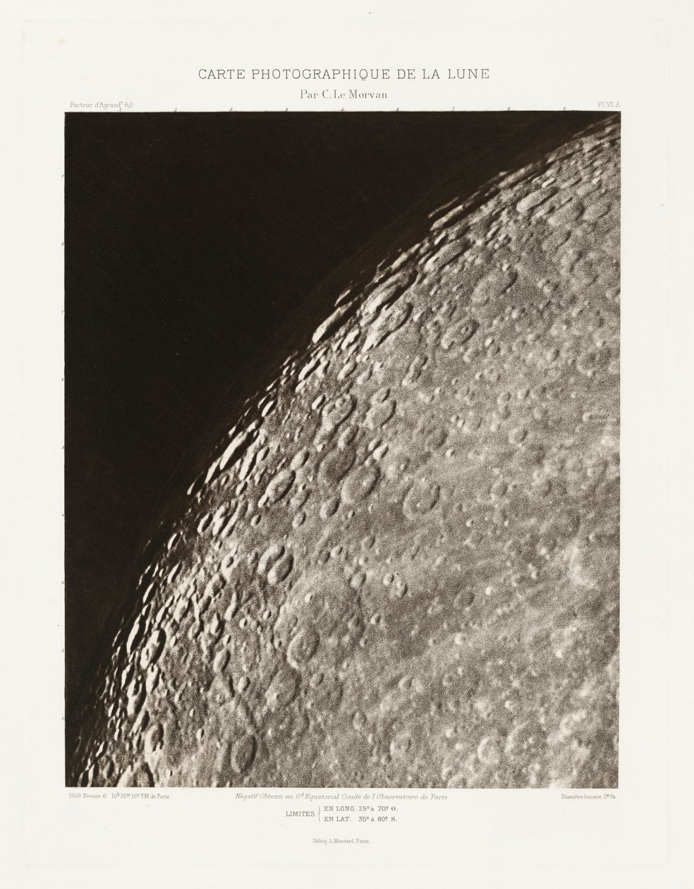 Carte photographique de la lune, planche VI.A (Fotografická mapa Měsíce, deska VI.A),6. února 2013 od Charles le Morvan