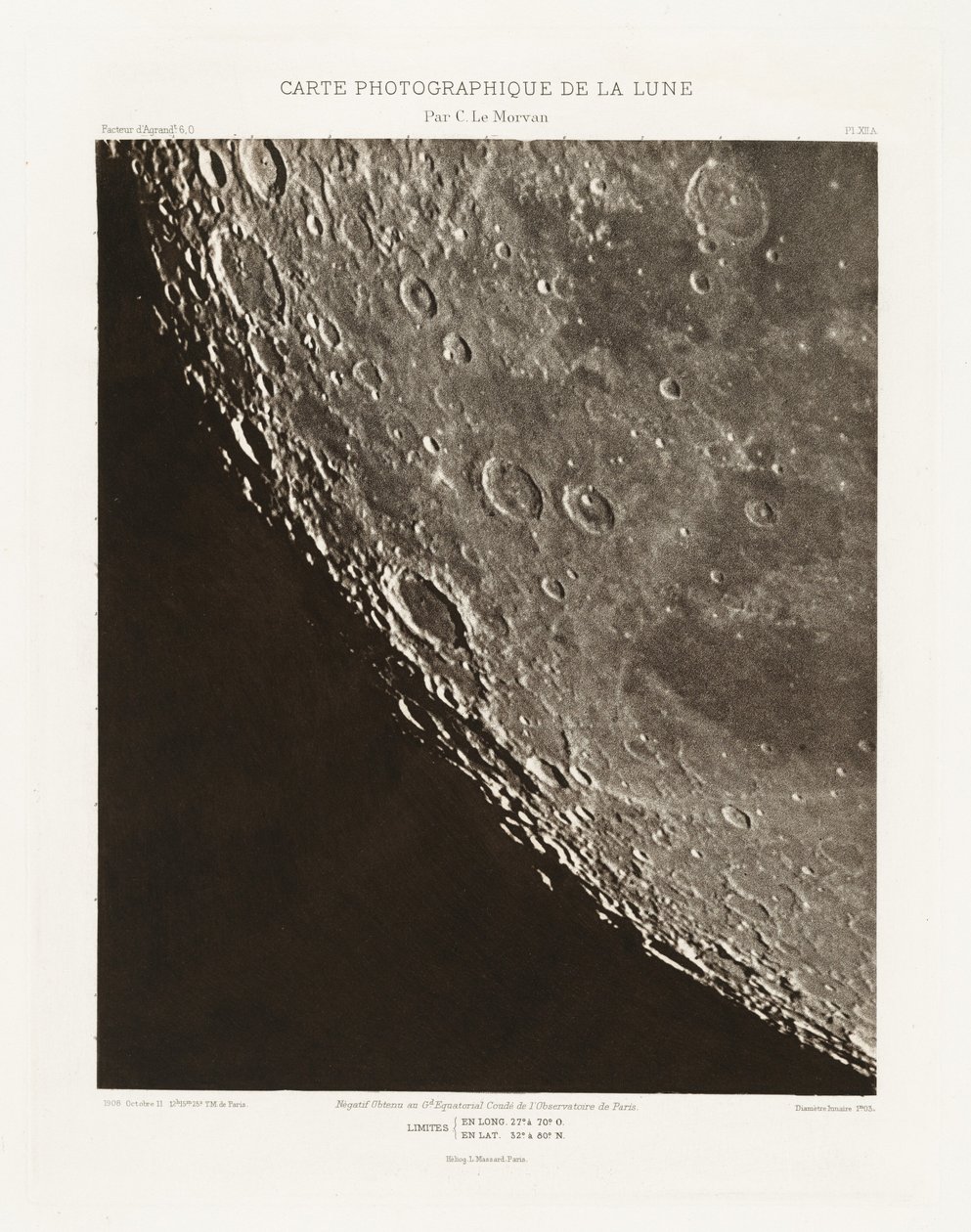 Carte photographique de la lune, planche XII.A (Fotografická mapa Měsíce, deska XII.A),11. října 2013 od Charles le Morvan