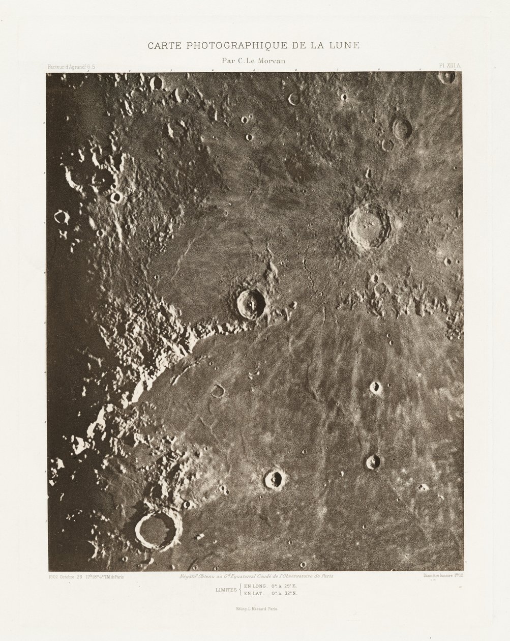 Carte photographique de la lune, planche XIII.A (Fotografická mapa Měsíce, deska XIII.A),23. října 2013 od Charles le Morvan