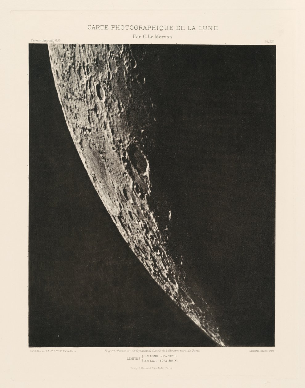 Carte photographique de la lune, planche XII (Fotografická mapa Měsíce, deska XII),23. února 2013 od Charles le Morvan