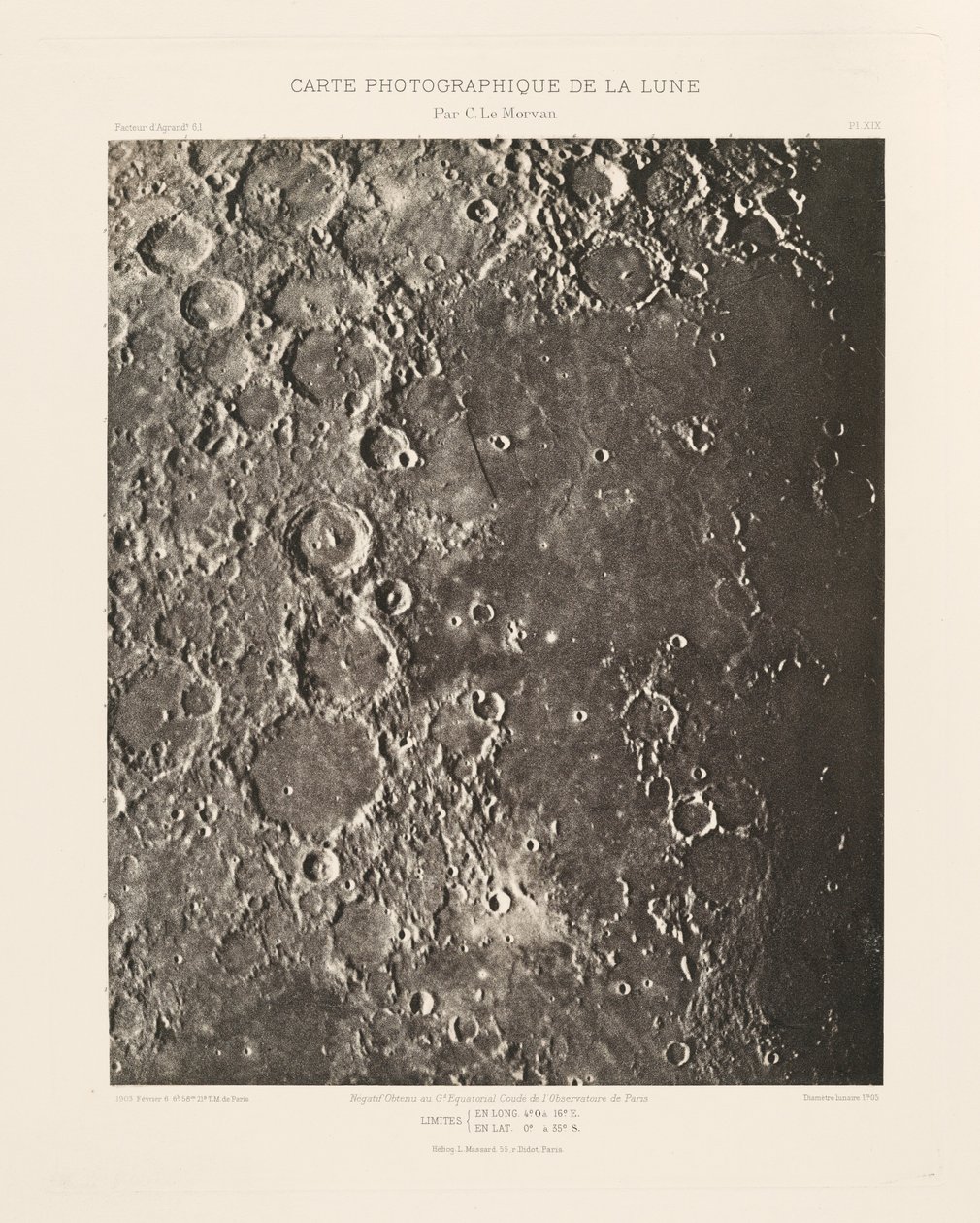 Fotografická mapa Měsíce, deska XIX,6. února 2013 od Charles le Morvan