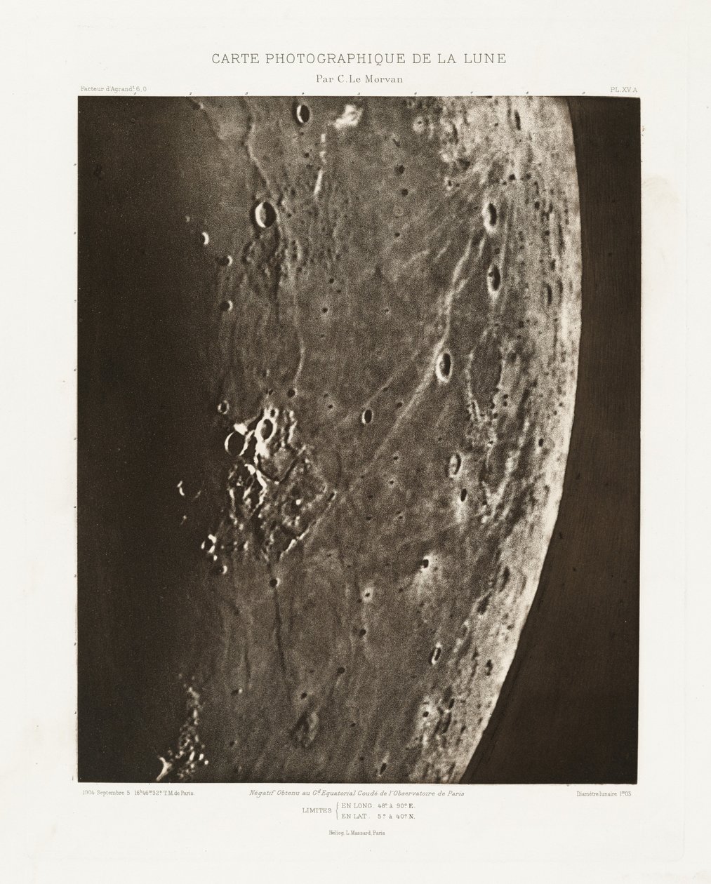 Carte photographique de la lune, planche XV.A (Fotografická mapa Měsíce, deska XV.A),5. září 2013 od Charles le Morvan