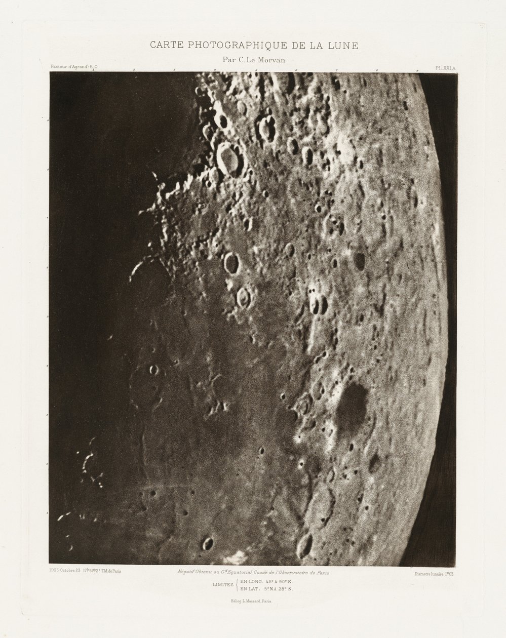 Carte photographique de la lune, planche XXI.A (Fotografická mapa Měsíce, deska XXI.A),23. října 2013 od Charles le Morvan