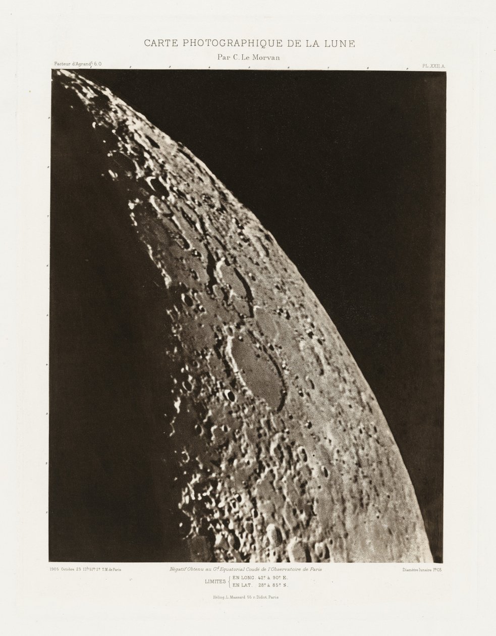 Carte photographique de la lune, planche XXII.A (Fotografická mapa Měsíce, deska XXII.A),23. října 2013 od Charles le Morvan