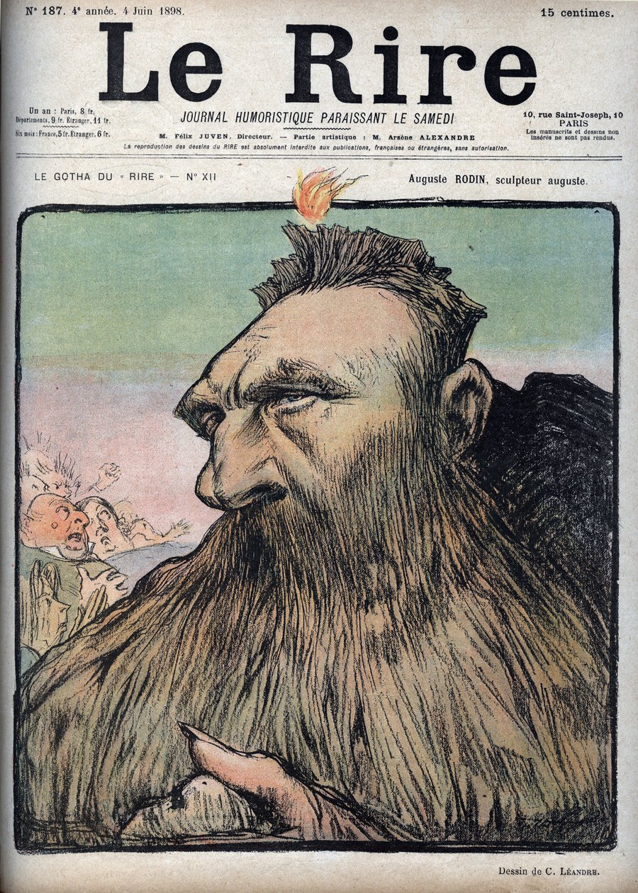 Auguste Rodin (1840-1917) sochař Augustus - Cartoon Charles Leandre (1862-1934) v „“Le Rire““ ze 4. června od Charles Leandre