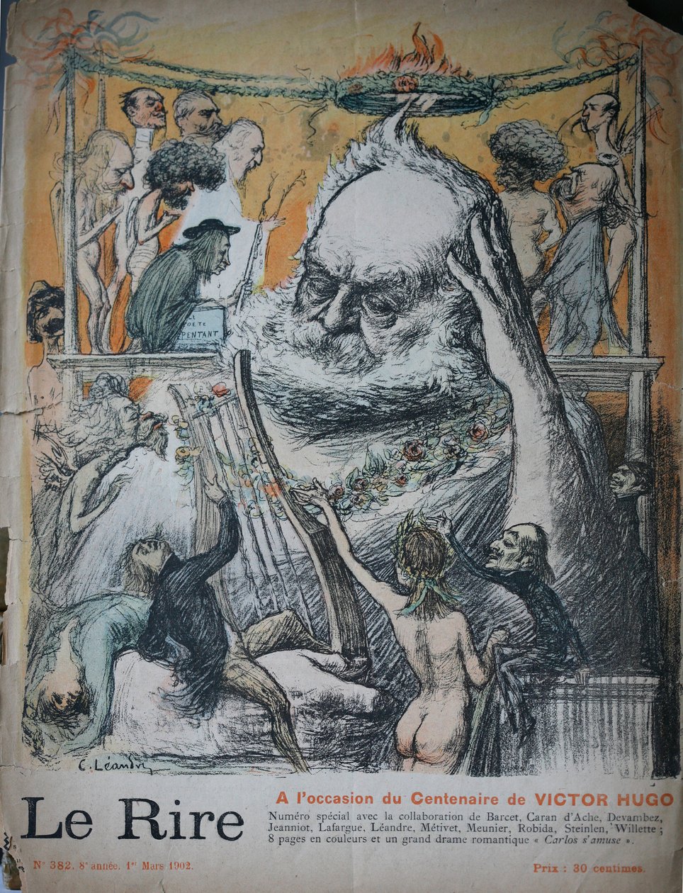Sté výročí narození Victora Huga, ilustrace pro Le Rire od Charles Leandre