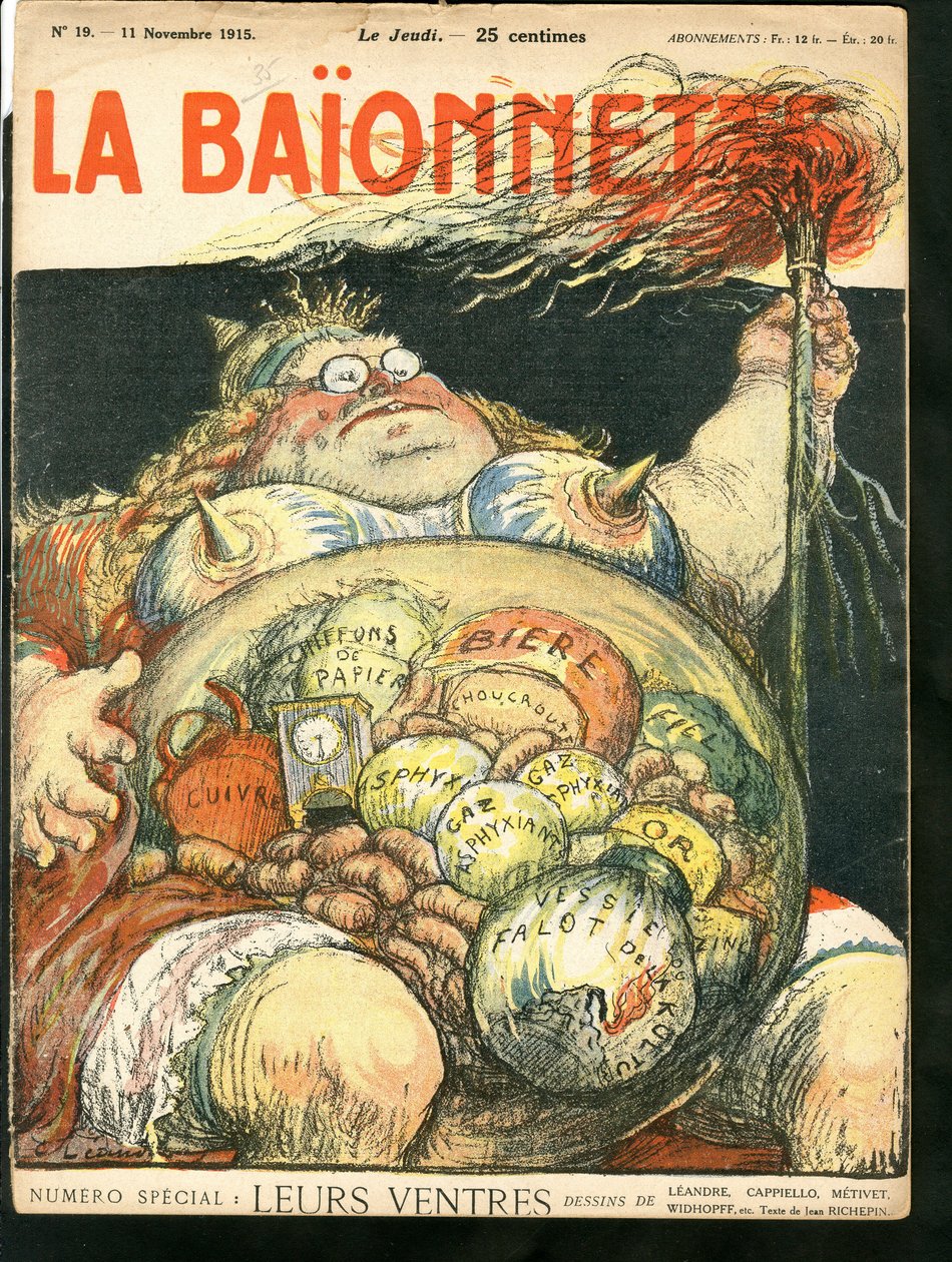 Obálka "" La Baionnette "", Satirical en Colours od Charles Leandre
