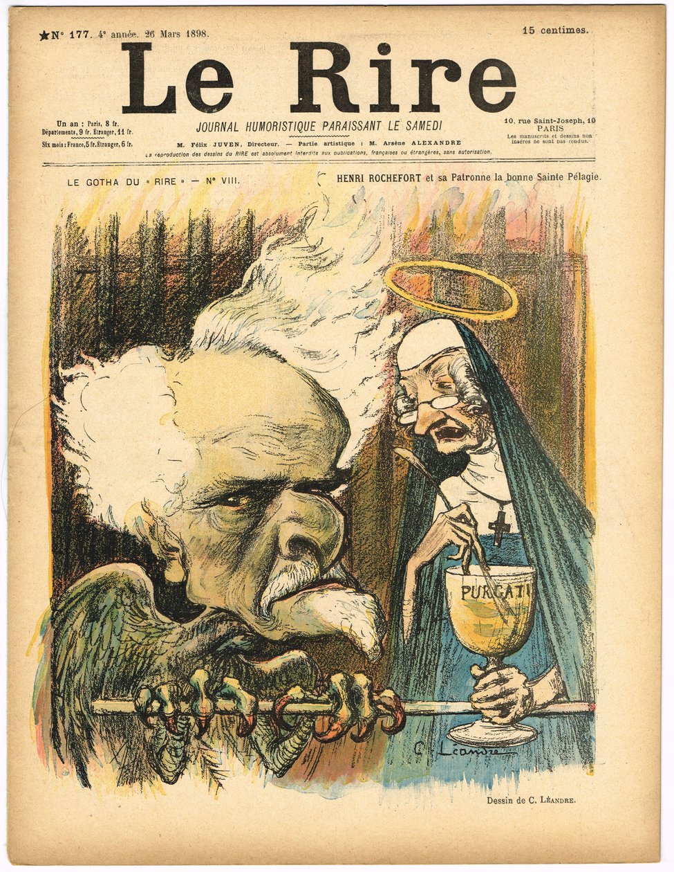 Obálka “”Le Lire””, číslo 177, Satirický v barvách od Charles Leandre