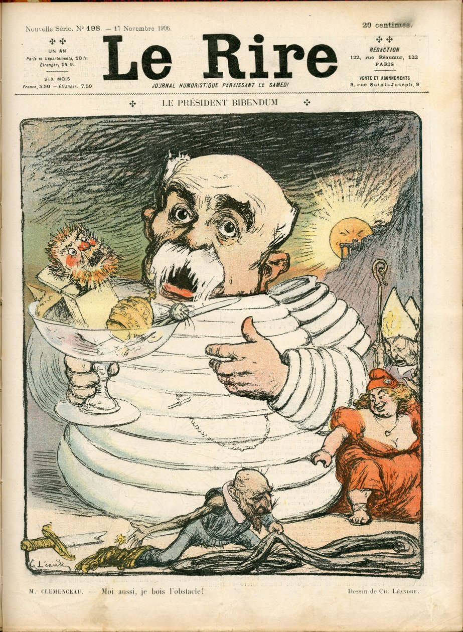 Obálka „The Laughter“, číslo 198, satirická barva od Charles Leandre