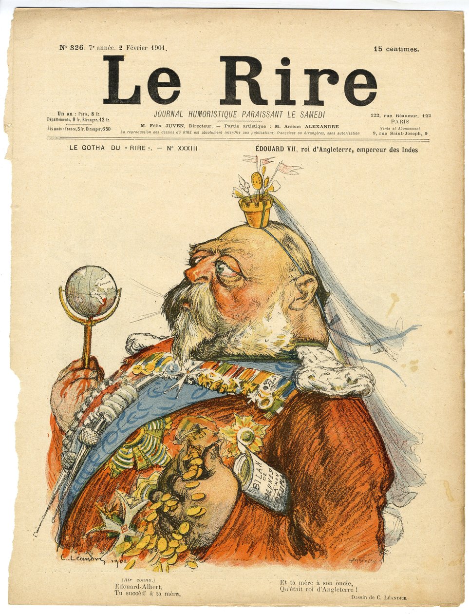 Ilustrace Charlese Leandra (1862-1934) pro obálku Le Rire od Charles Leandre