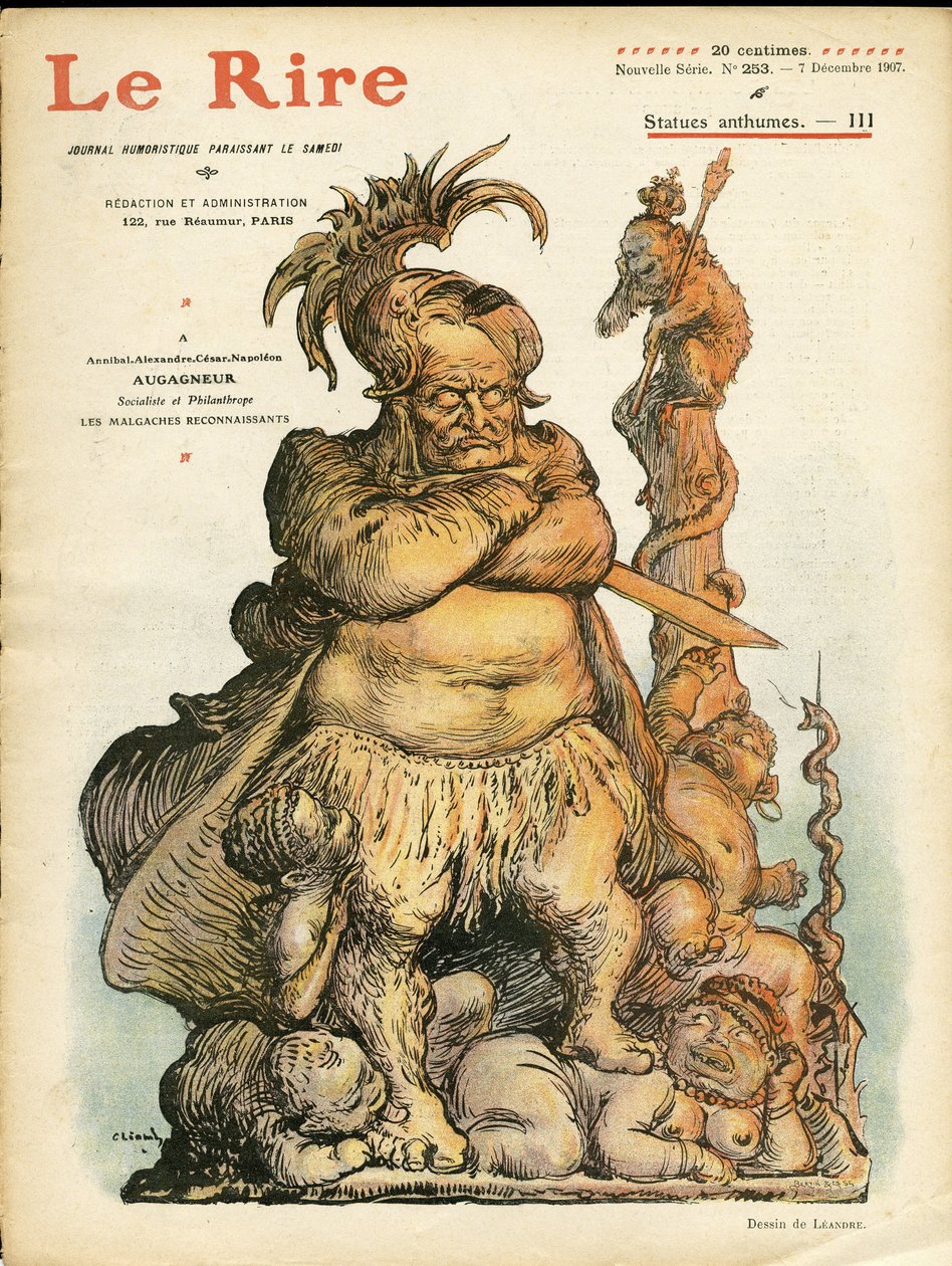 Ilustrace Charlese Leandra (1862-1934) pro obálku Le Rire, 7.12.07 - Augagneur Victor (1855-1931) - Statufiation od Charles Leandre