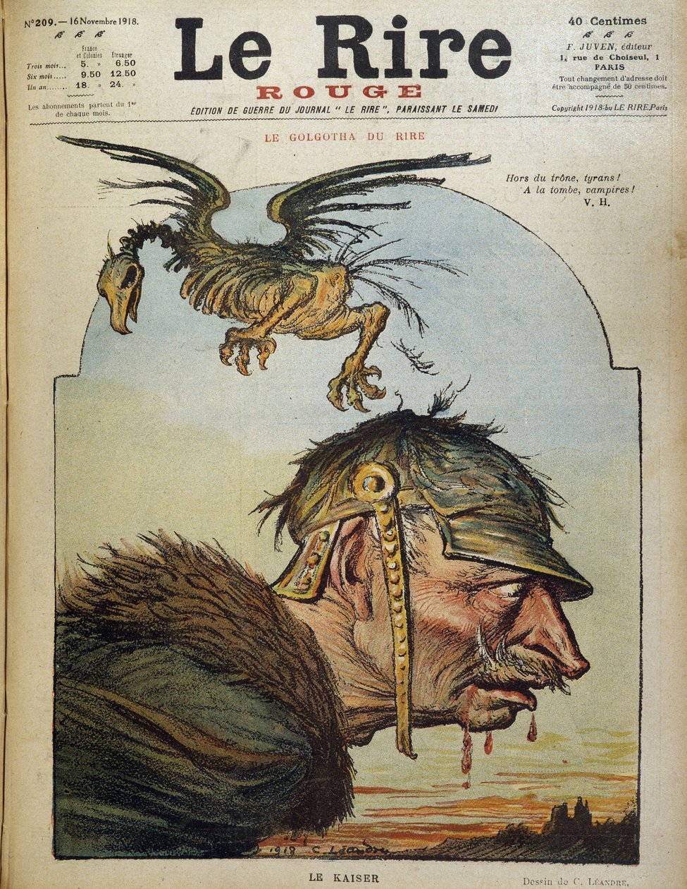 Kaiser: William II - Cartoon od Charlese Leandra (1862-1934) v „“Le Rire rouge““ z 16.11.1918 od Charles Leandre