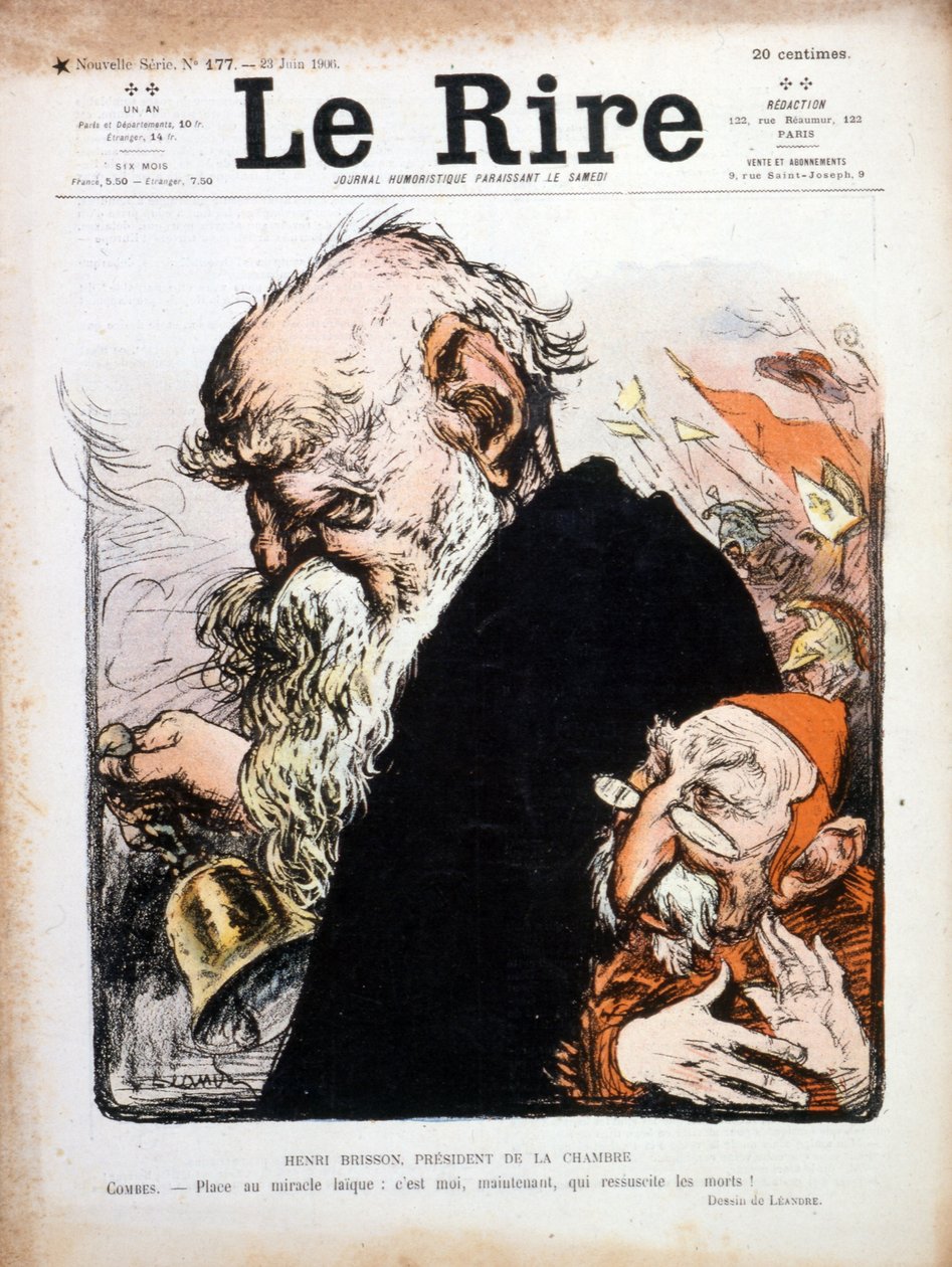 Satirická ilustrace Eugene Henri Brisson obálka Le Rire 1906 (rytina) od Charles Leandre