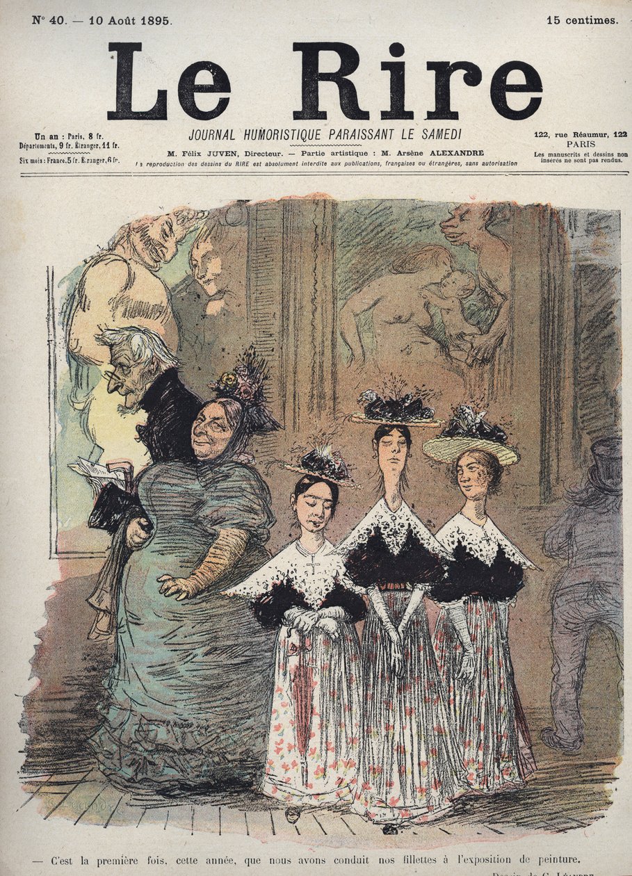 Je to letos poprvé, co jsme naše děvčata zavedli na výstavu obrazů - karikatury Charlese Leandra (1862-1934) v „“Le Rire“““ dne 10. od Charles Leandre