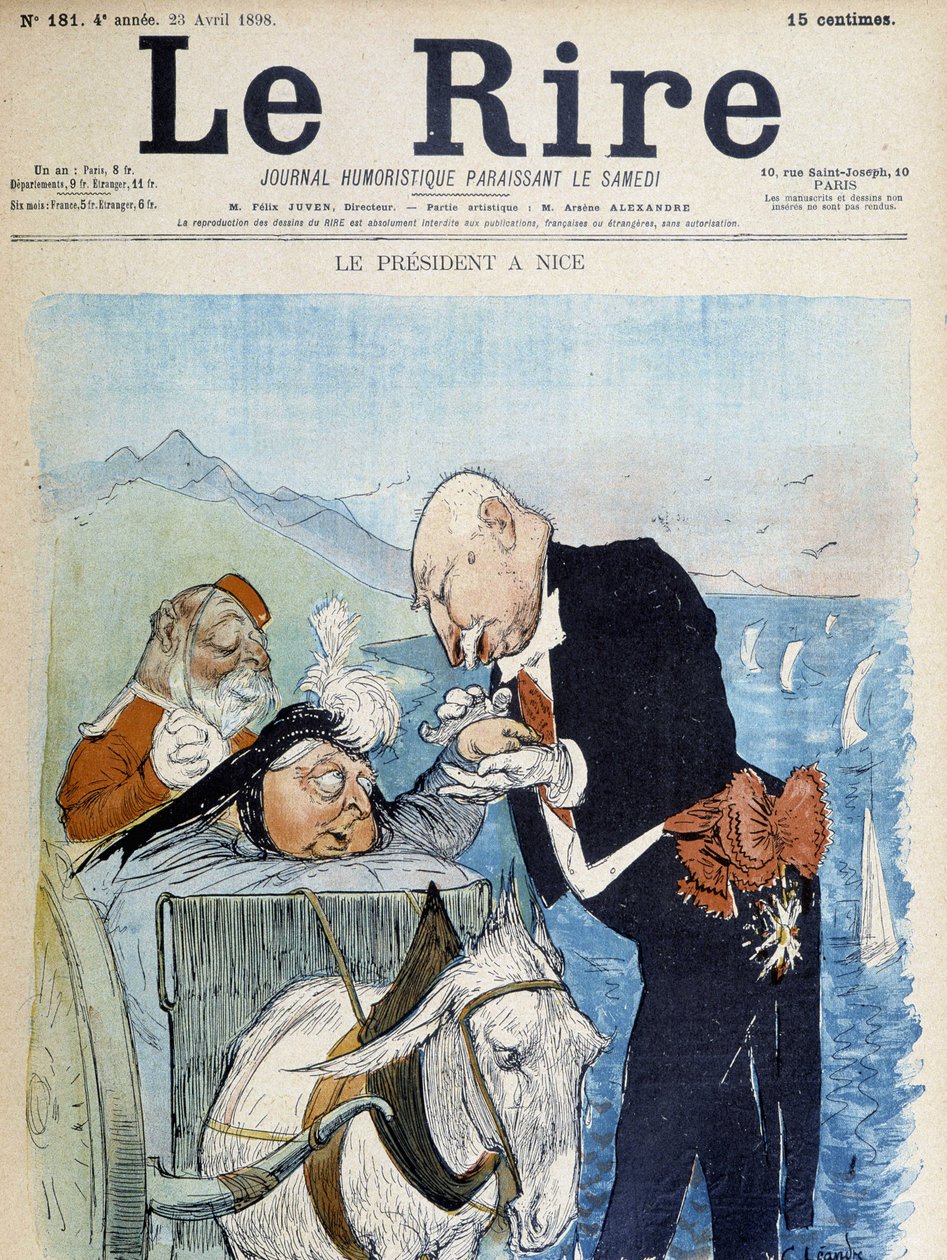 Victoria et Félix Faure v Nice - od Léandre, v “”Le Rire”” z 23.4.1898 od Charles Leandre