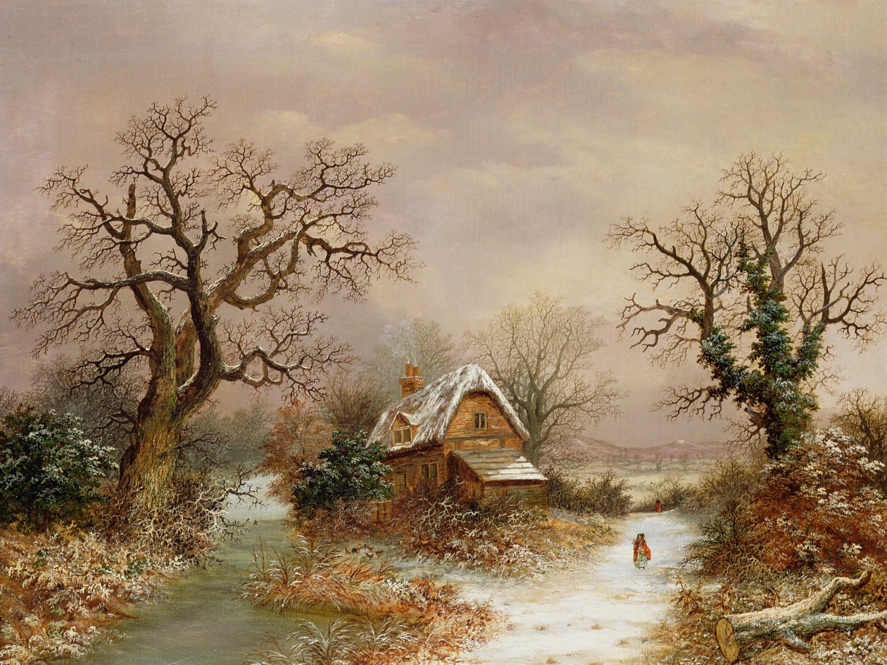 Červená Karkulka na sněhu, 19. století od Charles Leaver