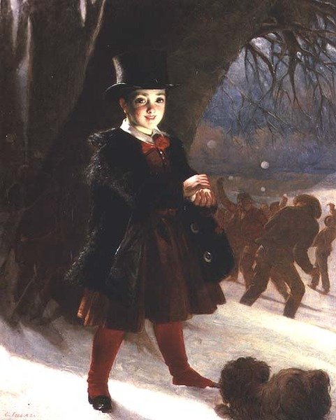 Návrat ze školy, zimní den od Charles Lees