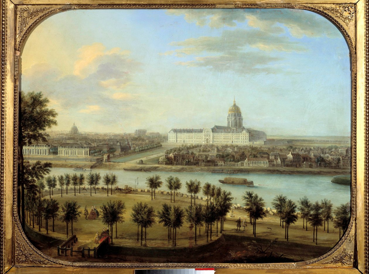 Les Invalides viděný z Cours la Reine v Paříži Malba Charlese Grevenbrocka (? -1758). 1738. 0,69 x 0,9 m Paříž, Carnavalet Museum od Charles Leopold Grevenbroeck