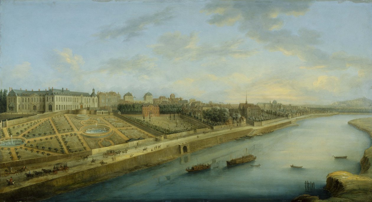Passy a Chaillot z pohledu od Grenelle, kolem roku 1743 (malba) od Charles Leopold Grevenbroeck