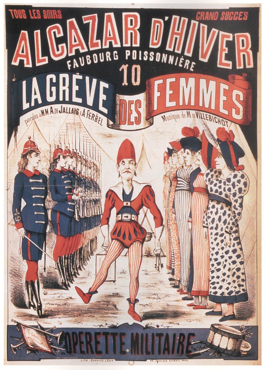 Plakát pro operetu La Grêve des femmes od A. de Villebichot, 1879-1880 od Charles Levy