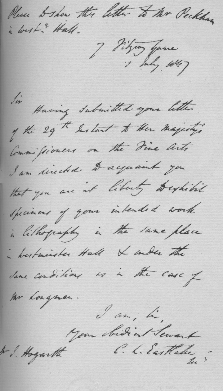 Dopis od Charlese Locka Eastlakea, 1847 1904 od Charles Lock Eastlake