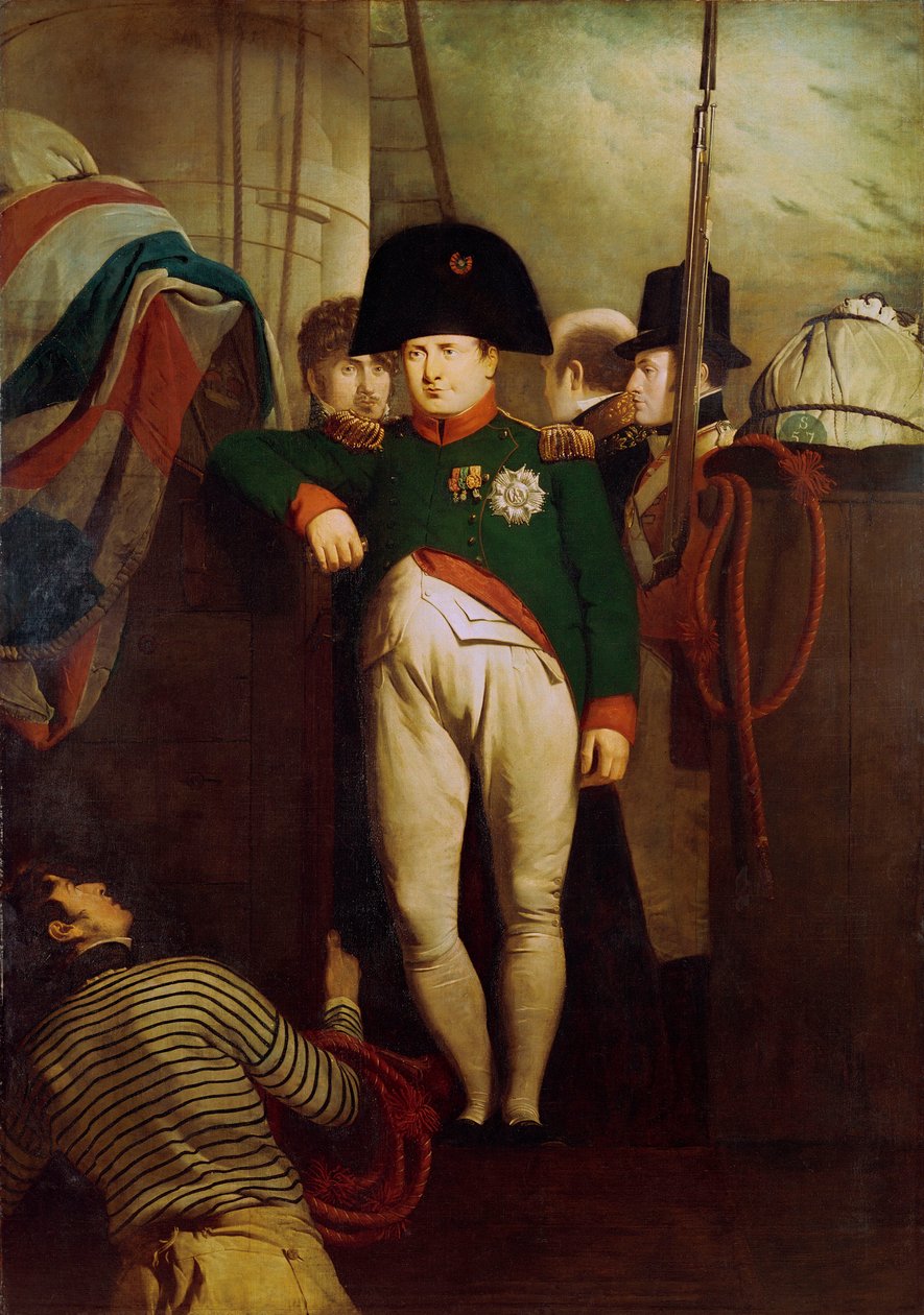 Napoleon Bonaparte na palubě lodi Bellerophon v Plymouth Sound od Charles Lock Eastlake