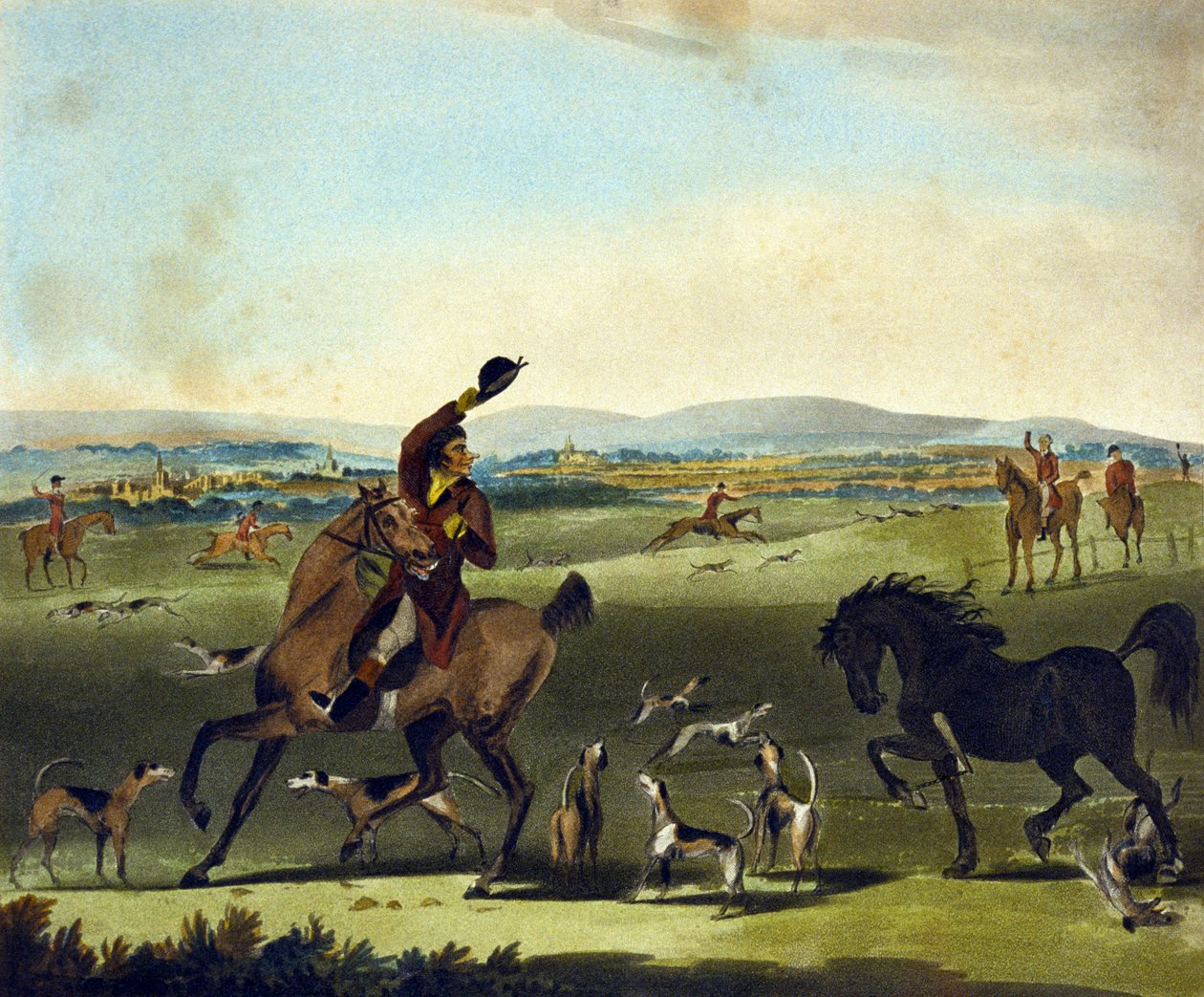 A Check, from The Pytchley Hunt, vyryl F. Jukes (1845-1879) od Charles Lorraine (after) Smith