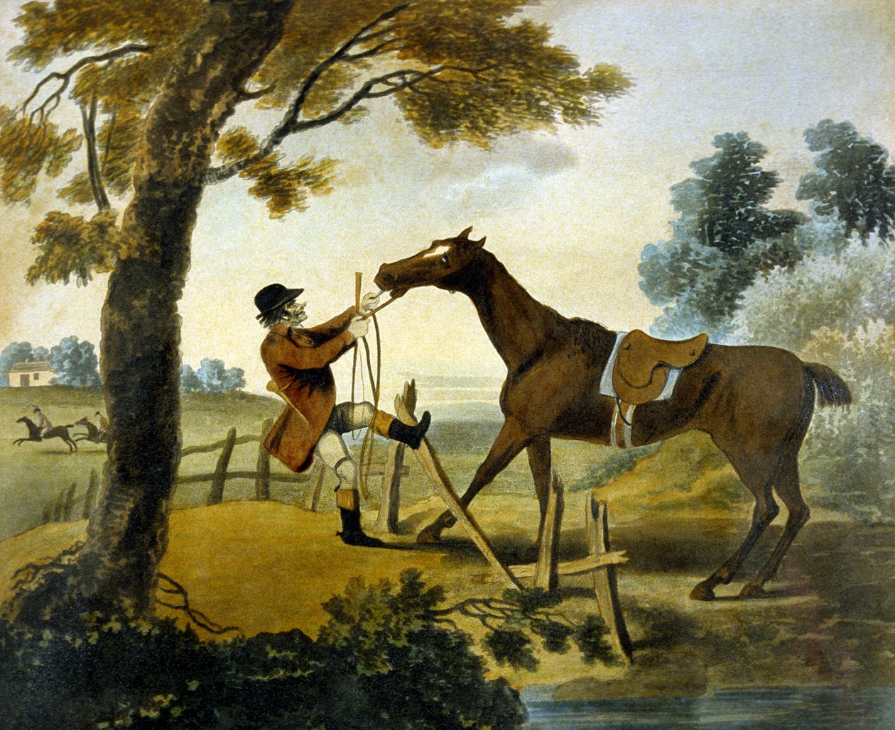 Proof of Bottom, z Pytchley Hunt, vyryl F. Jukes (1745-1812) od Charles Lorraine (after) Smith